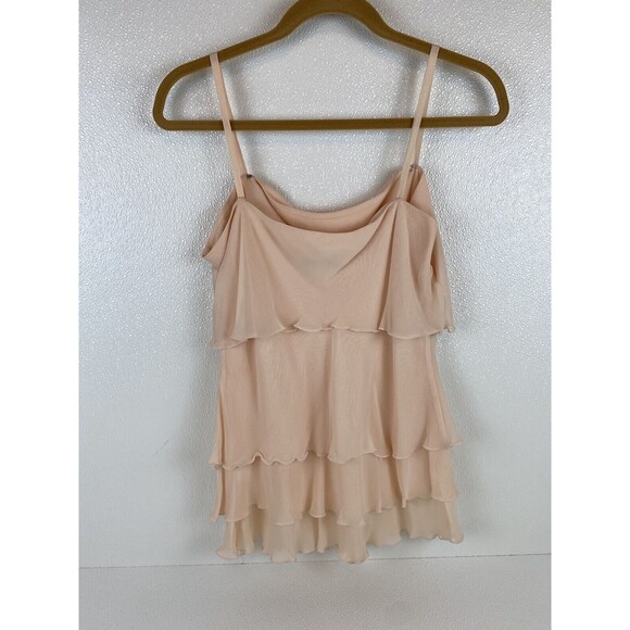 Dana Buchman Womens' Silk Sleeveless Layered Drapey Feminine Flowy Peach Top 10 - Picture 4 of 11